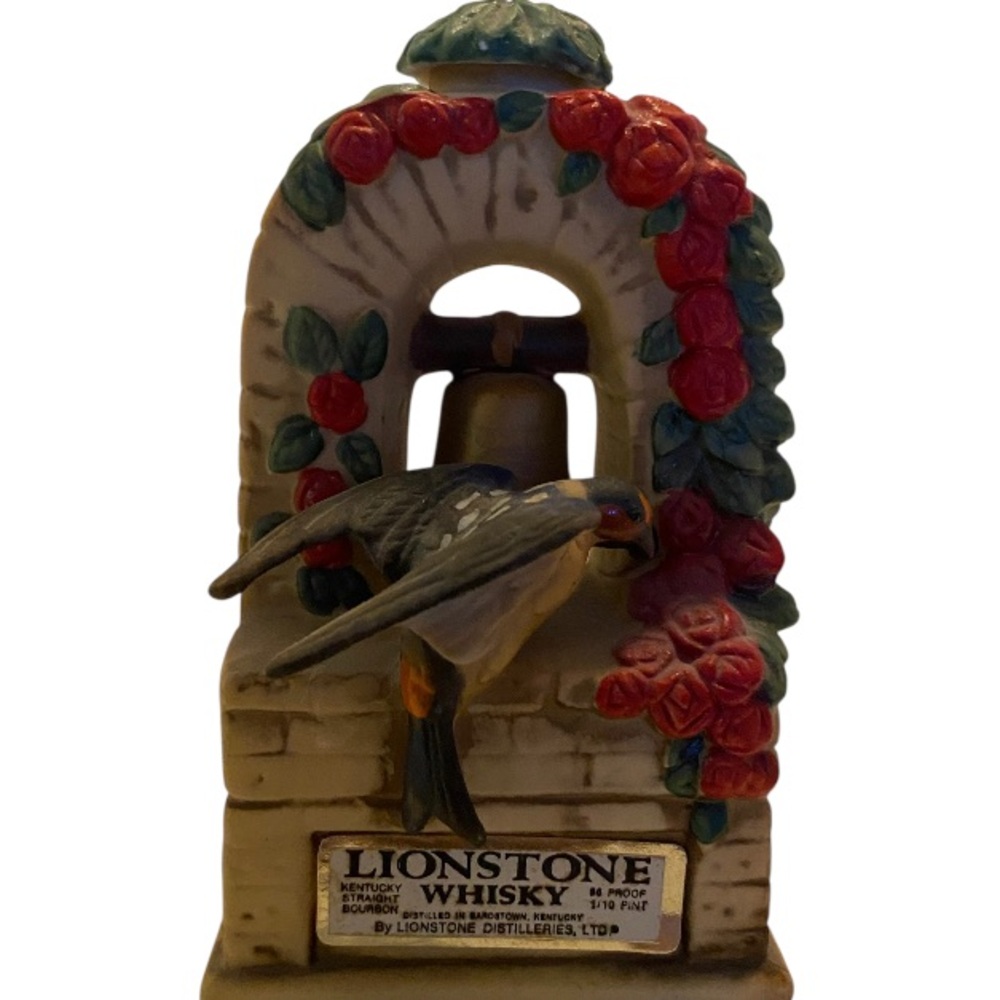 Vintage 1974’ Lionstone Whisky Porcelain Bird Bell Sculpture